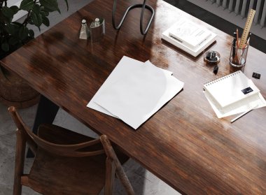 Modern yüzyılın ortalarında mozaik poster çerçevesi, 3D oluşturma