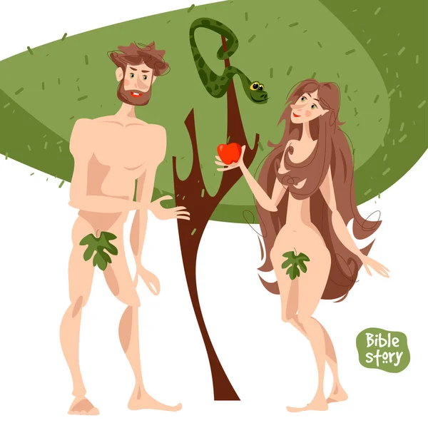 Bible Story Adam Eve Garden Eden — Stock Vector