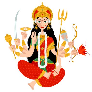 Hint sonbahar festivali Navratri. Durga Puja. Tanrıça Durga. 