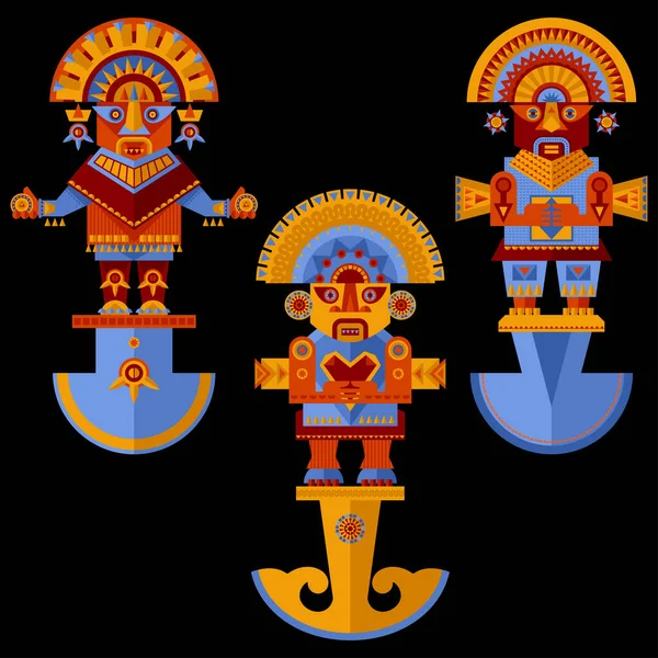 Cuchillos Ceremoniales Incas Tumi — Archivo Imágenes Vectoriales