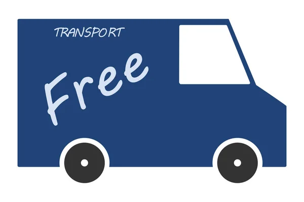 Simple Symbol Blue Van Free Shipping — Stock Vector