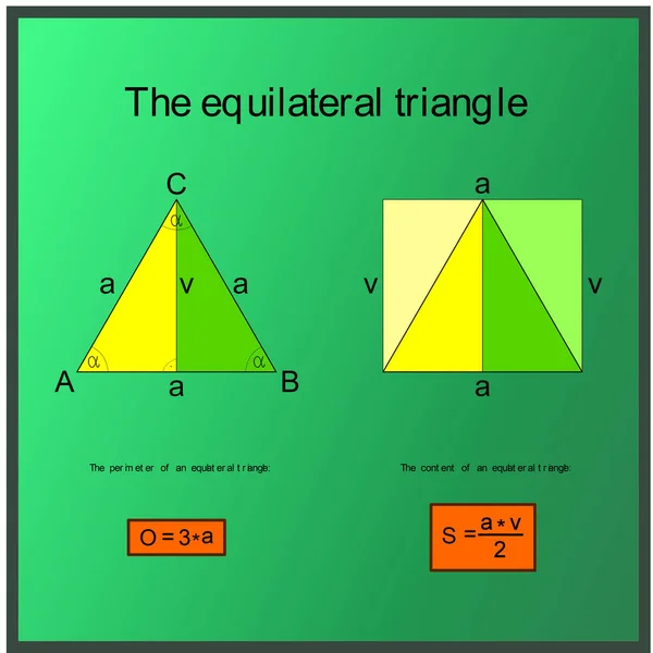 Representación Gráfica Del Cálculo Del Perímetro Contenido Triángulo Equilátero Convirtiéndolo — Archivo Imágenes Vectoriales