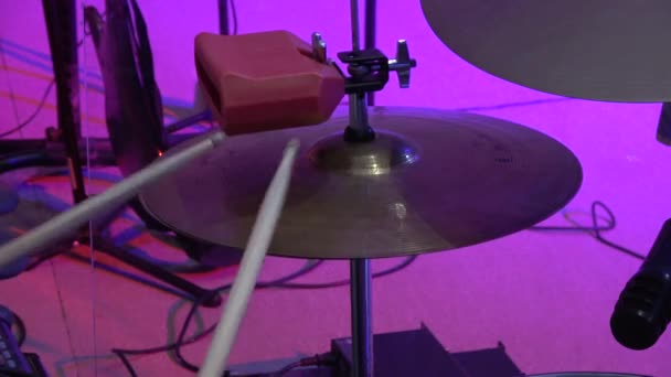 Tongkat Drum Dan Sikat Tangan Gaya Musik — Stok Video