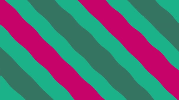 緑とピンクの色のアニメーションストライプ 動きの背景に縞模様 — ストック動画