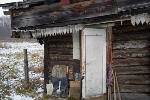Tymczasowo Opuszczone Mieszkanie Krajobraz Zimowy — Zdjęcie stockowe