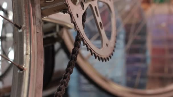 自行车连杆和自行车链条 — 图库视频影像