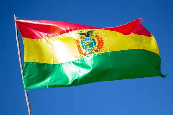 Rüzgarda dalgalanan Bolivya bayrağı