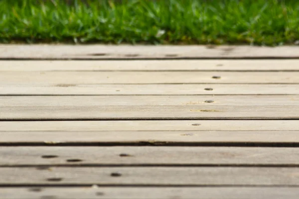 wood stair with grass