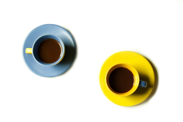 Düz yatıyordu kahve iki bardak — Stok fotoğraf