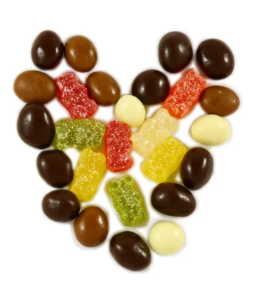 El corazón de los bombones de chocolate — Foto de Stock