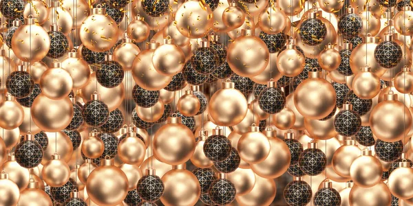 Illüstrasyon Gerçekçi Altın Noel Balosu Hediye Kutusu Bokeh Arkaplan Doğum — Stok fotoğraf