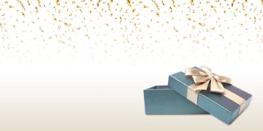 3D illüstrasyon Altın kış arka planı Bulanık kar taneleri Yeni Yıl Hediyesi