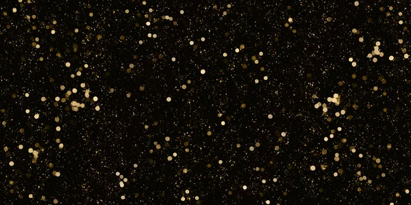 Altın bokeh arkaplan resmi ve noel ışıkları yanıp sönen yıldızlar, bulanık bokeh, 3D resim.