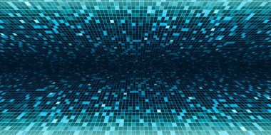 Blue mixed green background Square blur, square, abstract blur mosaic, illustration for science, business or technology 3d illustration