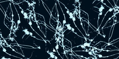 Su fışkırtan su ve dalgalar siyah zemin üzerinde su damlacıkları 3 boyutlu illüstrasyon