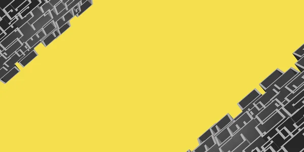Сіра Квадратна Рамка Intricate Жовтому Тлі Абстрактна Сцена Рекламних Слів — стокове фото