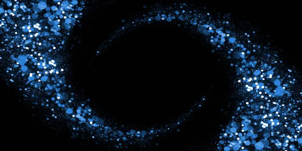 Світлові Стежки Боке Закручені Хвилю Чорному Тлі Ілюстрація — стокове фото