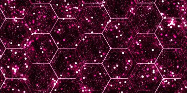 Altıgenler ve Bokeh Honeycomb altıgen parıltısı Bokeh 3d görüntü altıgen çerçeve Gelecek soyut arkaplan