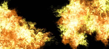 3D illüstrasyon Fantezi yangın duman duman duman duman duman ve uçaksavar