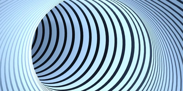 Deep circle to form a spiral in the pipe. Pipe with a deep bottom Geometric hypnosis Flowing down below 3d illustration