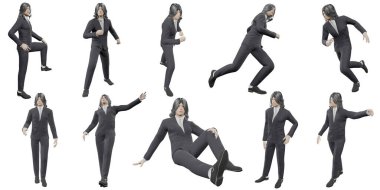 Kırpma yolu beyaz üzerinde iş adamı üniforması. 3d illüstrasyon 