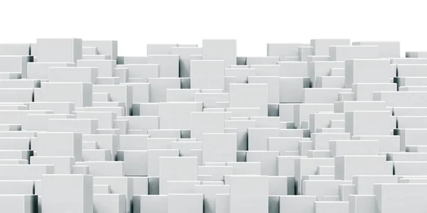 3d illustration Animated white square cubes Abstract wave background Gradient geometric ideas with random boxes or columns