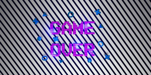 Logo Game Over Neon Laser Color Alphabet Glow Effect Fun and joyful 3d illustration