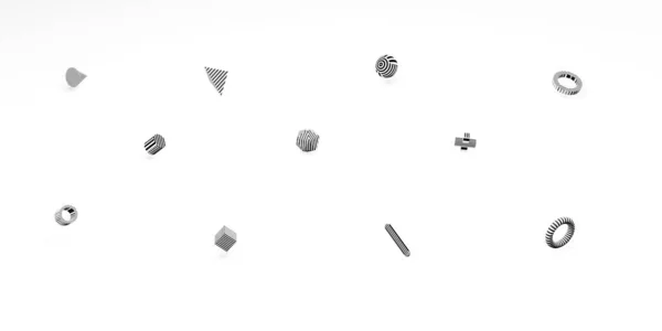 Absztrakt Geometrikus Formák Egyszerű Háttér Kockákkal Minimális Stílus Illusztráció — Stock Fotó