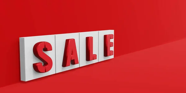 Sale Text Red Background Illustration — Stock Photo, Image