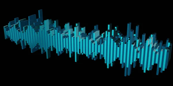 Sound wave heart wave 3d illustration