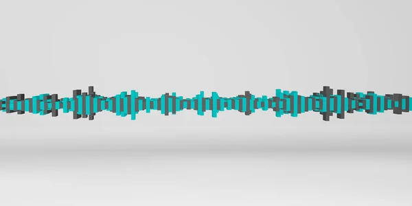 Sound wave heart wave 3d illustration