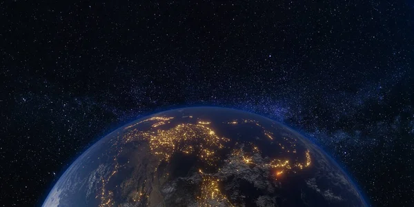 Erde Und Weltraumgalaxie Milchstraße Hintergrund Illustration — Stockfoto