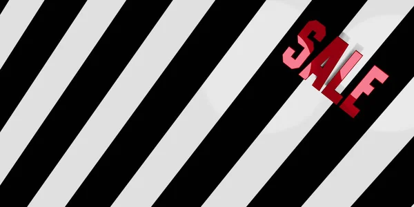 Sale Text Background Black White Diagonal Stripes Zebra Pattern Illustration — Stock Photo, Image