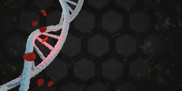 Dna Helix Life Structure Red Blood Cells Illustration — Stock Photo, Image