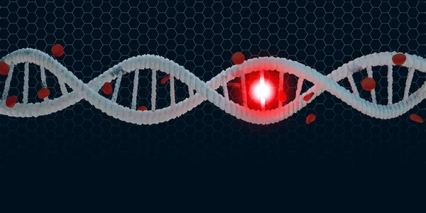 DNA helix Life structure And red blood cells 3d illustration