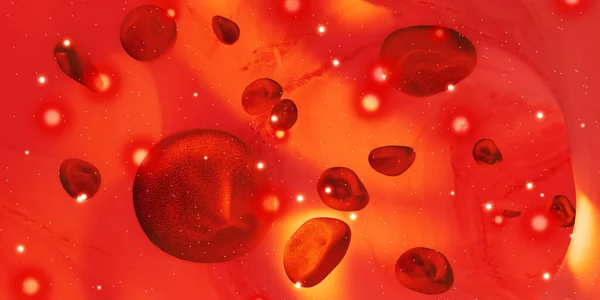 赤血球の拡大画像 内部血管外科3Dイラスト — ストック写真