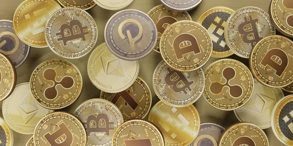 Bitcoin Criptomoneda Moneda Digital Ilustración — Foto de Stock