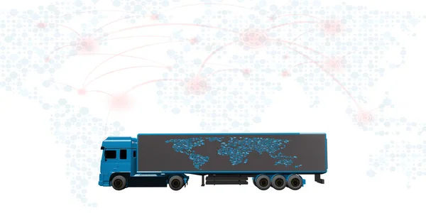 Lastkraftwagen Und Lieferungen Internationales Transportsystem Illustration — Stockfoto