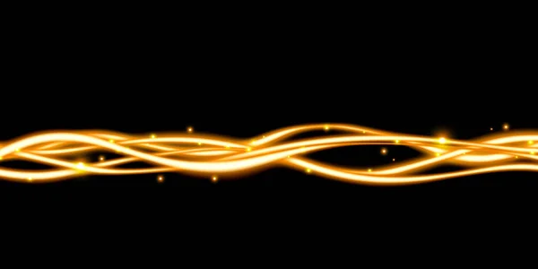 Золотистая Кривая Свечения Игристое Боке Свет Излучающий Линию Иллюстрации — стоковое фото