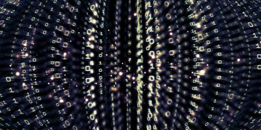 İkili kod arka plan ikili verisi dijital ikili veri ekranı 3D illüstrasyonunun bilgisayar verilerini hackleme teknolojisi