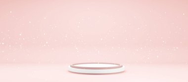 Model şablonları için kaide Kopyalama alanı pastel renkler ürün sergisi 3D illüstrasyon