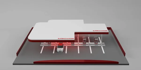 Ladestation Elektro Autobatterie Neues Energietechnologie Konzept Illustration — Stockfoto