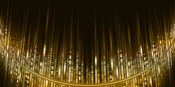 Curved Golden Sound Waves Equalizer Golden Light Streaks Music Frequency — Stock Photo, Image