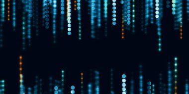 Teknoloji arkaplan çemberi soyut neon noktalar 3 boyutlu illüstrasyon