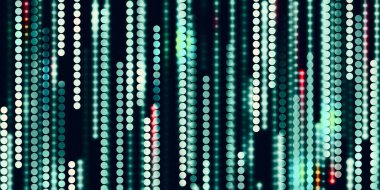 Teknoloji arkaplan çemberi soyut neon noktalar 3 boyutlu illüstrasyon