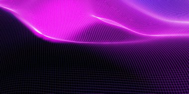 örgü dalga yapı eğrisi arkaplan mor ve mavi gradyan resim 3d illüstrasyon