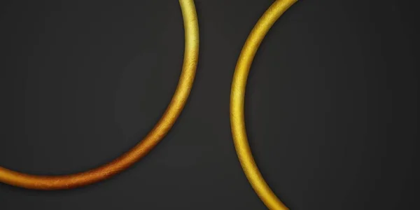 金の円のフレームの背景黒の背景シンプルな贅沢用ペーストテキスト3Dイラスト — ストック写真