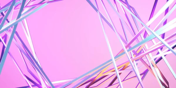 Пересекающиеся Прямые Линии Фона Радуга Отражающий Неоновый Розовый Фон Иллюстрация — стоковое фото