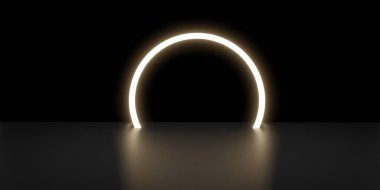 eğri çerçeve görünümlü arka plan ışıklandırması stand neon ışığı arkaplan 3B görüntüleme