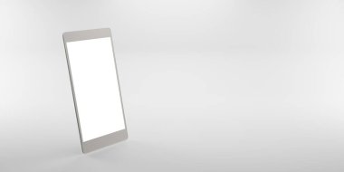 boş ekranlı akıllı telefon düz arkaplan 3D illüstrasyon